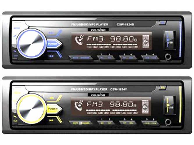 Проигрыватель бездисковый со съемной панелью Celsior CSW-1824B (MP3/SD/USB/FM)
