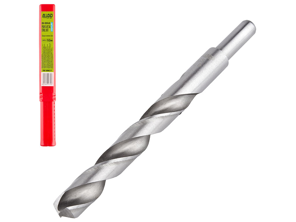 Сверло по металлу Alloid спиральное DIN338, Р6М5, 14,0мм