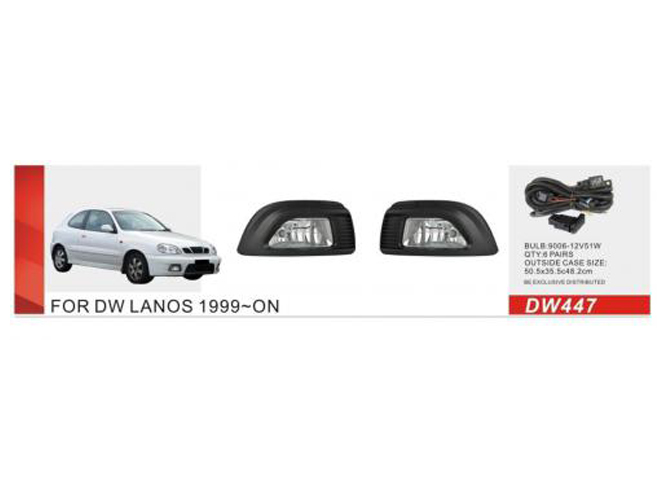 Противотуманные фары DLAA для Daewoo Lanos Sport (DW-447), 9006, 12V, 51W, с проводкой