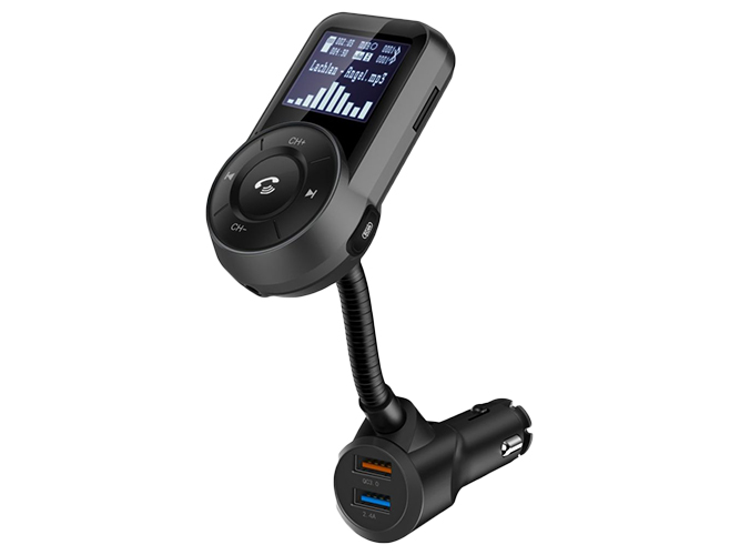 FM-трансмиттер Grand-X 96GRX Bluetooth V4.2, MicroSD+2 гнезда зарядки Quick Charge 3+2,4A