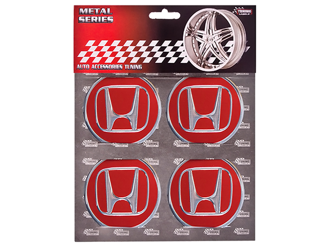 Наклейки на колпаки HONDA, 6см, красные, 4шт