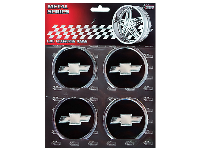 Наклейки на ковпаки CHEVROLET, 9см, чорні, 4шт