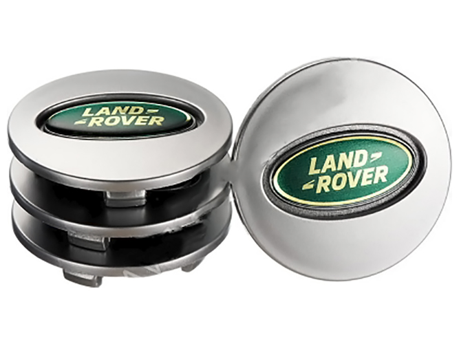 Заглушка колесного диска Land Rover, 63x48, серый, ABS пластик