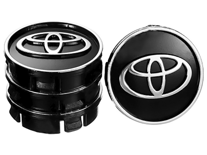 Заглушка колесного диска Toyota, 60x55, черный, ABS пластик