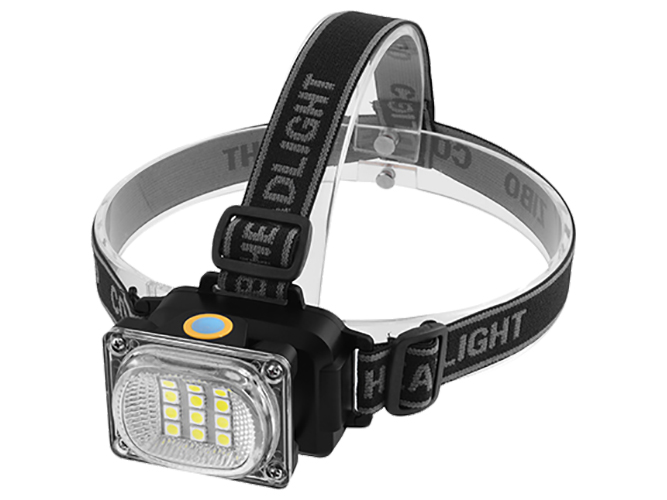 Фонарик диодный налобный 6659-12SMD, 3xAAA
