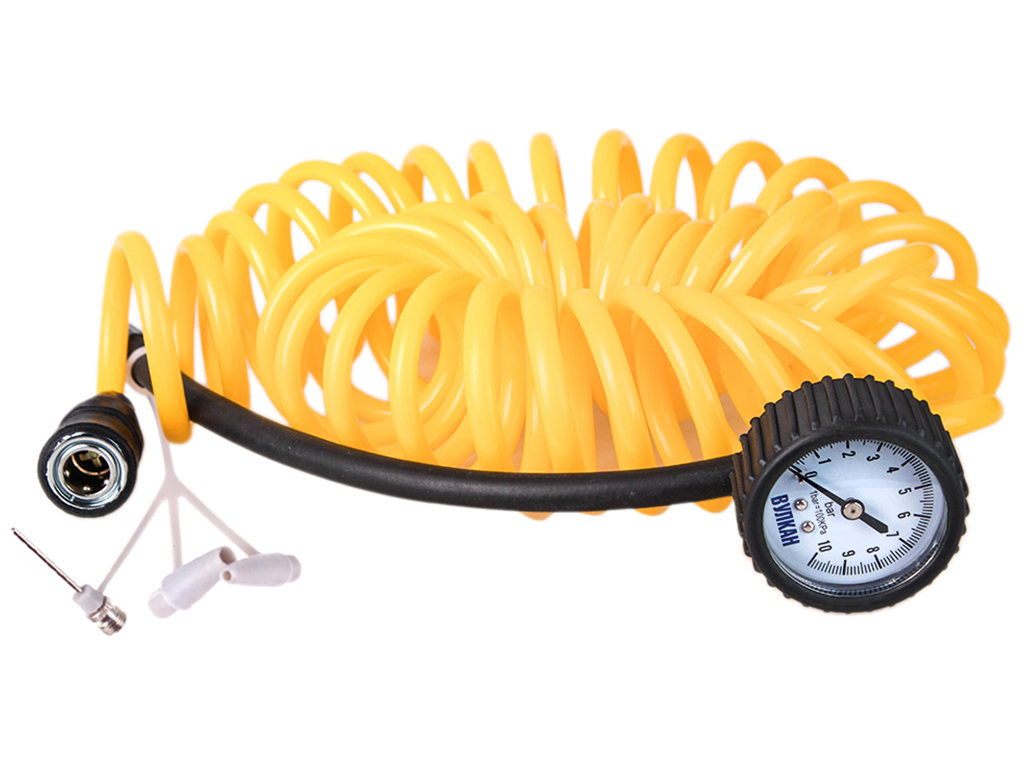 Компрессор автомобильный Вулкан КА-В12122 150psi/25Amp/90л/клемы/шланг 7,5м с дефлятором/лixтар