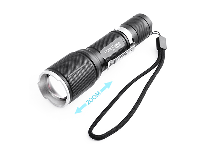 Фонарь светодиодный Police BL-1860-T6, 1×18650, zoom, зарядка 220V/12V, коробка