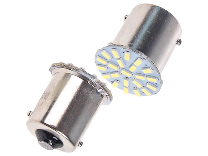 Лампа диодная S25, 1156-3014-22SMD, 1 контакт, 09865