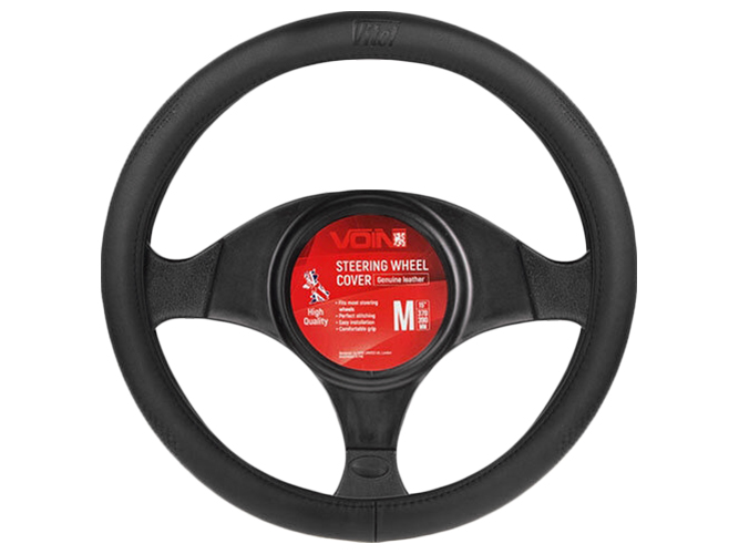 Чехол для руля VLOD-L981 L (39-41см) черный БО кожа