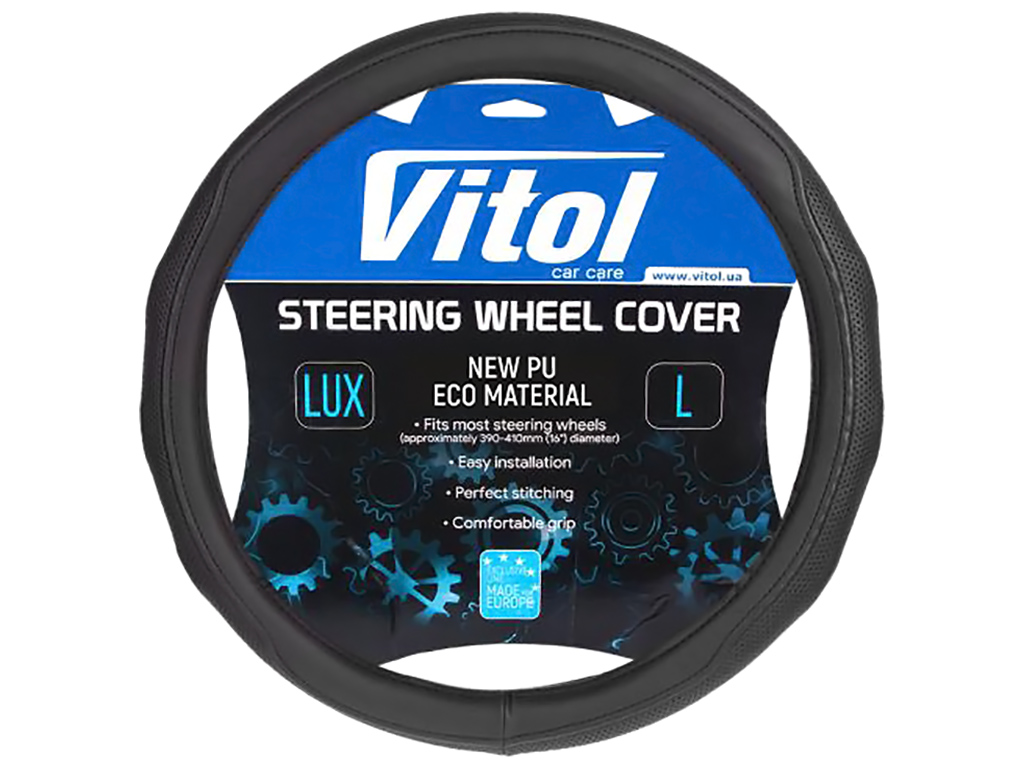 Чехол на руль Vitol VLOD-19P009 BK, размер L (39-41см), черный, БО