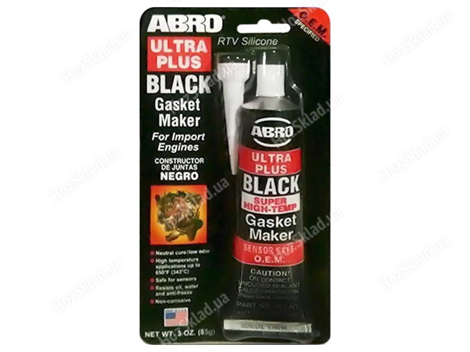 Герметик прокладки Abro, 412-AB/999, 85гр, черный