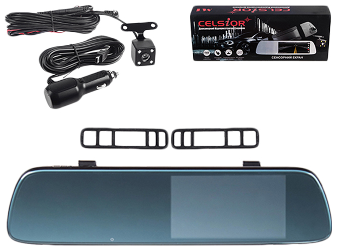 Автомобильный цифровой видеорегистратор Celsior DVR M1 FHD двухкамерное зеркало