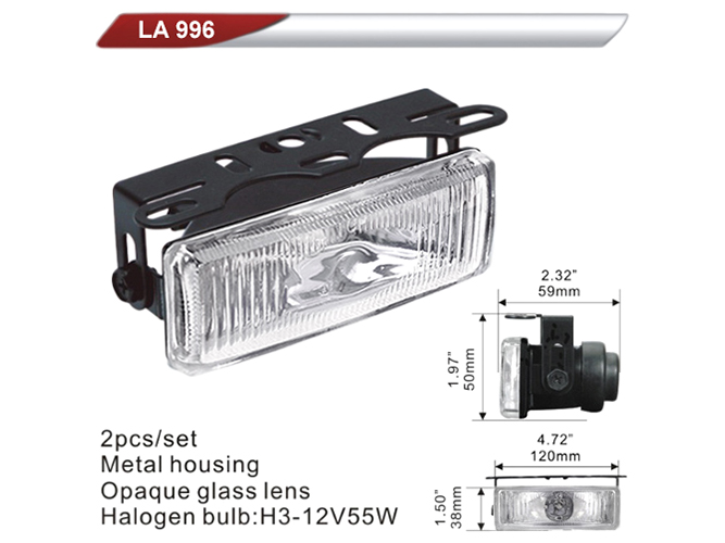 Фара дополнительная DLAA 996-W/H3-12V-55W/120x38мм