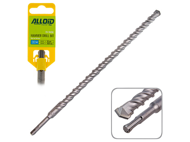 Бур по бетону Alloid SDS-plus S4, 10x450мм (FH-10450)