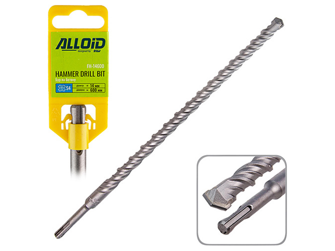Бур по бетону Alloid SDS-plus S4, 14x600мм (FH-14600)