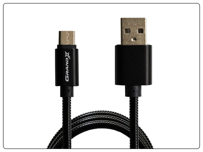 Кабель Grand-X USB-micro USB MM-01B Black 2.1A, 1м, 100% медь, защитное металлическое покрытие