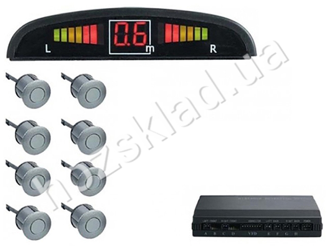 Парктроник TIGER TG-P8/LED/8 датчика D18мм коннектор silver/silver