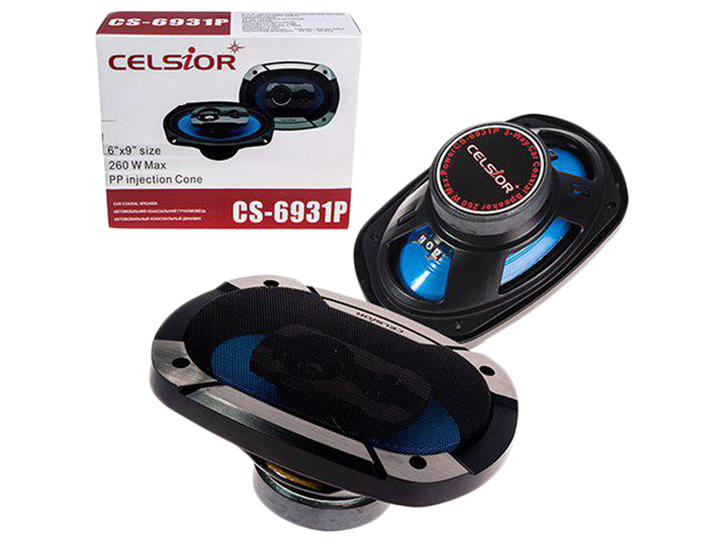 Динамики трехполосные коаксиальные Celsior CS-6931P 6”х9” (15,24x22,86см)