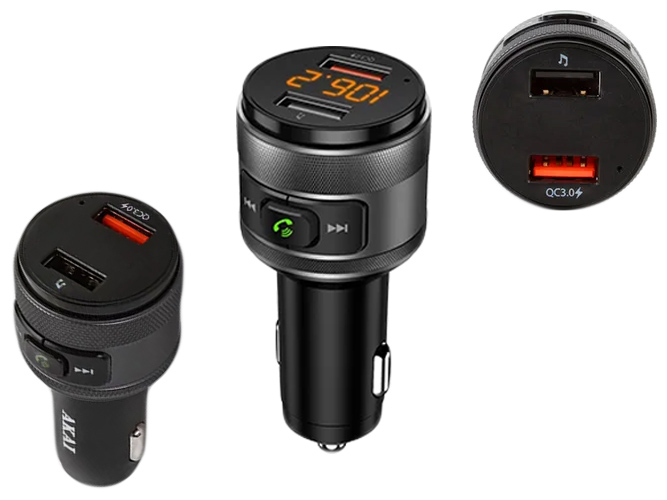FM-модулятор 8м Akai FMT-C57BT USB(5В,1A+QC3.0)-Bluetooth(ATS 4.2)-MP3-WMA 87.5-108.0MHZ 12-24В