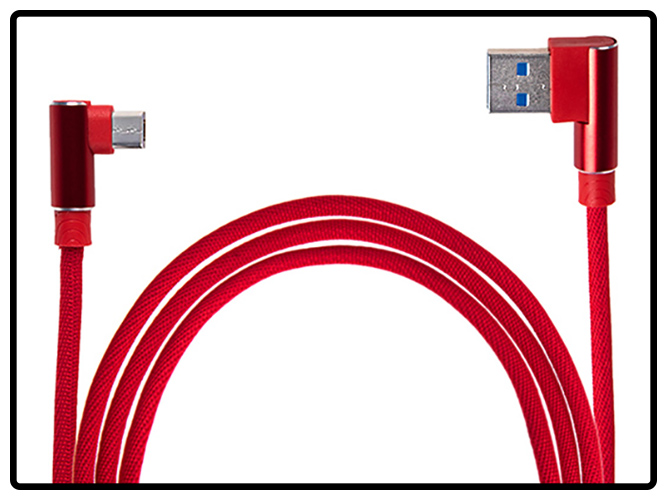 Кабель USB-Micro USB Red 90°