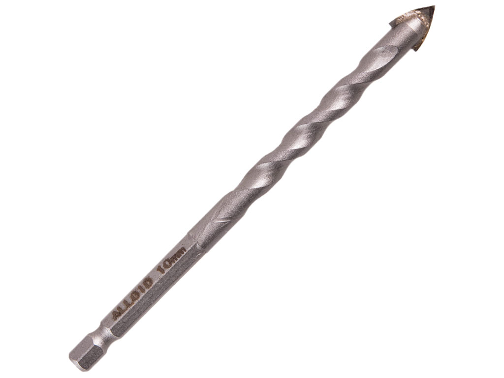 Свердло Alloid по склу, кераміці, HEX 1/4", 10мм, 120мм