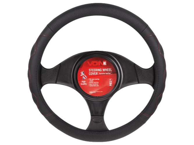 Чехол руля VOIN VLOD-L283 BK/RDразмер S (35-37см) черно-красный, перфорированная кожа