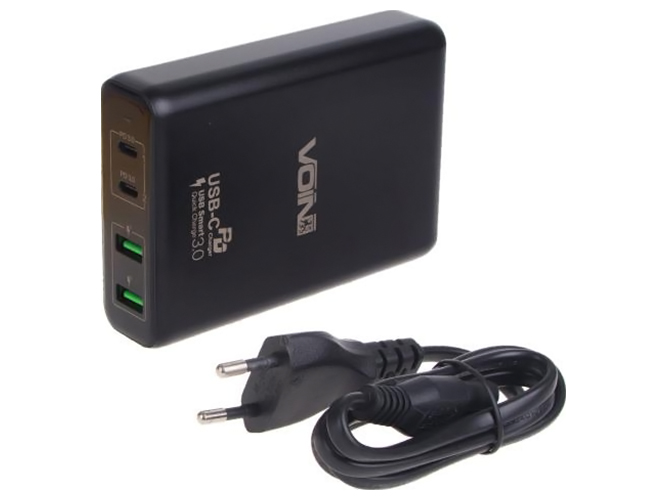 Сетевое зарядное устройство Voin 100W, 2 USB QC3.0 + 2 TYPE C