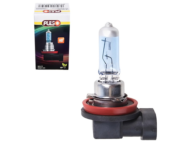 Лампа Pulso галогенная, H8, PGJ19-1, 12v, 35w super white, c, box