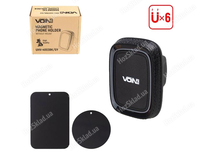 Тримач мобільного телефону VOIN UHV-4003BK/GY магнітний, без кронштейна