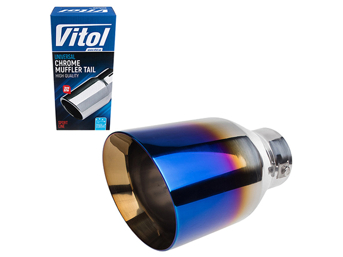 Насадка на глушитель VITOL НГ-1017-BL, вход D76мм, длина 203мм, выход D114мм