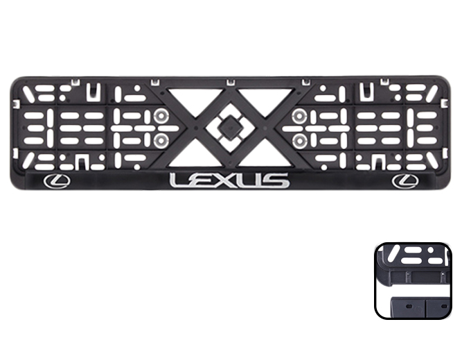 Рамка номера пластиковая с хромированной рельефной надписью LEXUS