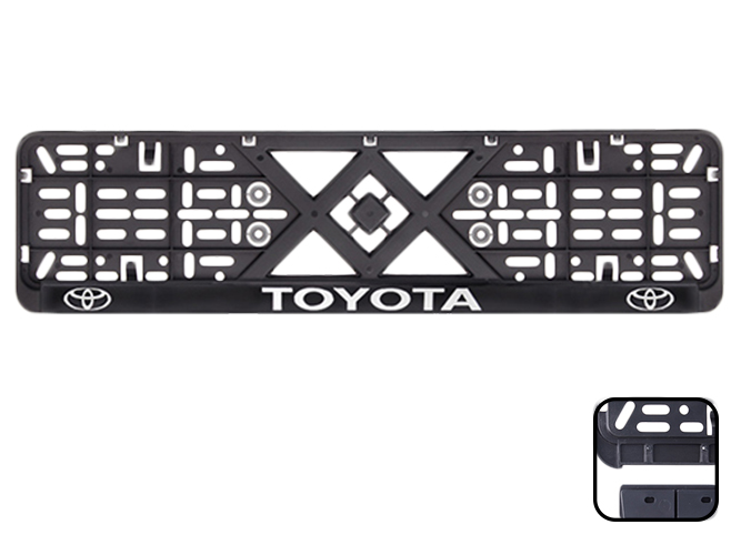Рамка номера пластиковая с хромированной рельефной надписью TOYOTA