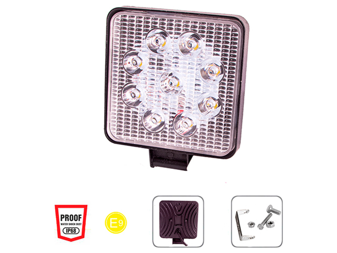 Фара рабочего света Pulso, WLP-27S1S5 SPOT, 9Led х 3W, 10-30V, 27W, 6000K