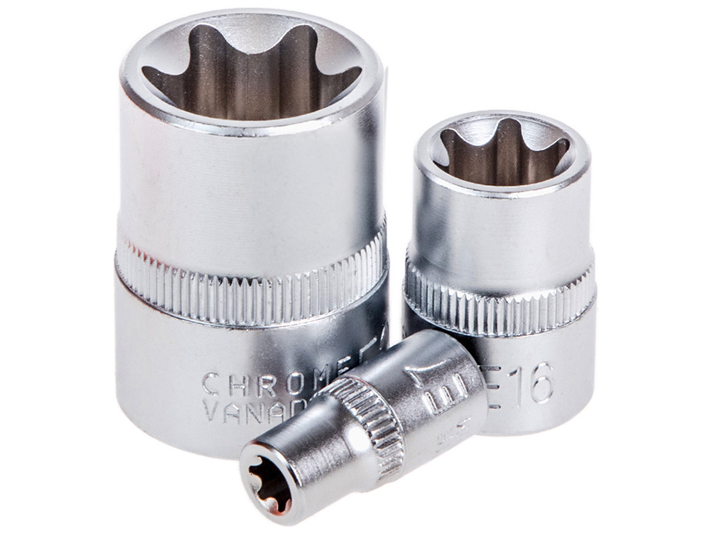 Набор торц головок Alloid, внешний торкс 1/4"-3/8"-1/2" DR, Е4-Е24 (цена за набор 14 предметов)