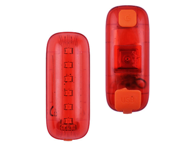 Велосипедный фонарь AQY-0116-6SMD (красный), ЗУ microUSB, встроенный аккумулятор