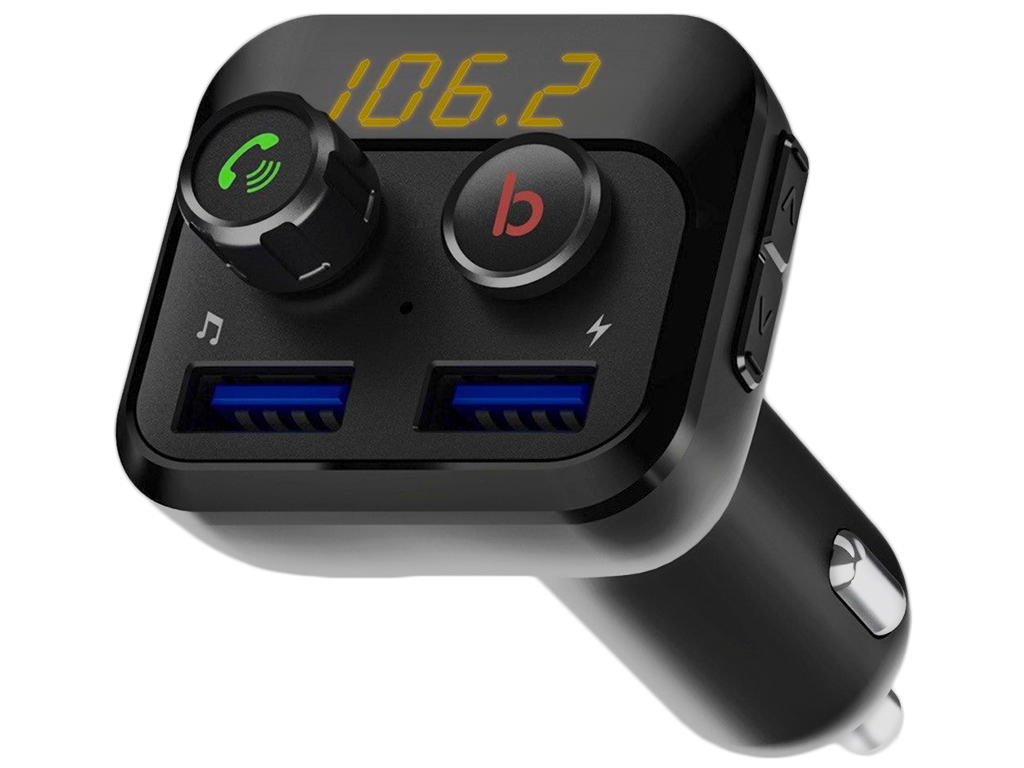 FM-трансмиттер Grand-X 98GRX MegaBass, Bluetooth V5.0, Hands Free, MicroSD, 2USB 1A-2.4A
