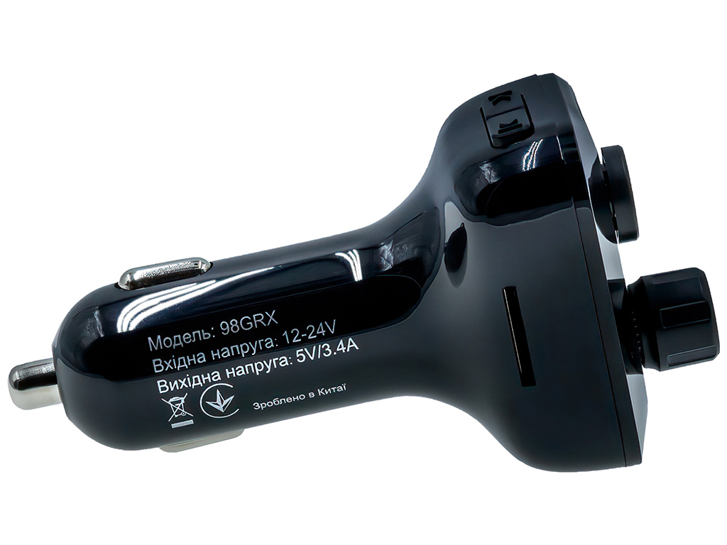 FM-трансмиттер Grand-X 98GRX MegaBass, Bluetooth V5.0, Hands Free, MicroSD, 2USB 1A-2.4A