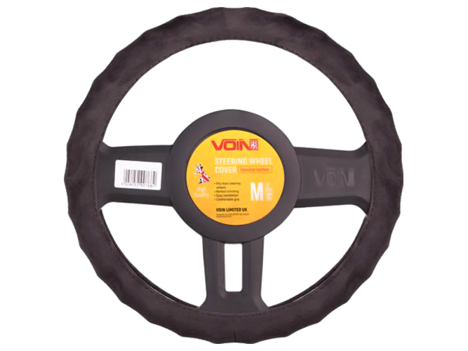 Чехол руля VLOD-AL2705 BK, M, алькантара, черный