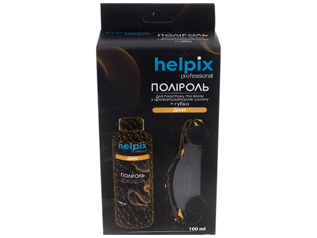 Полироль для пластика и винила HELPIX Professional Дыня, 100мл, триггер, губка