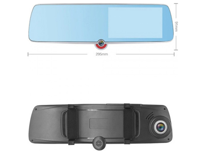 Автомобільний відеореєстратор-дзеркало 1030, LCD 5, TOUCH SCREEN, ULTRA SLIM, 3 камери, 1080P Full H