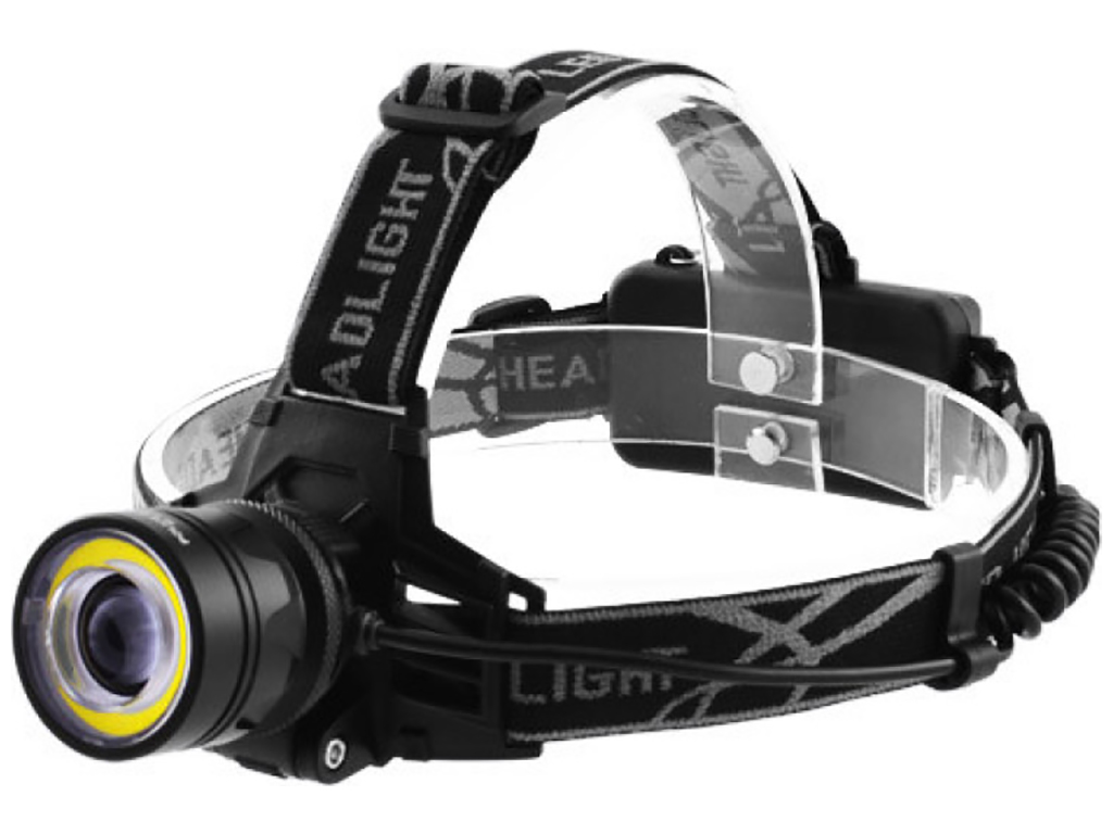 Ліхтар налобний Police BL-2150-T6+COB, ЗУ 220V/12V, 2х18650, zoom, коробка