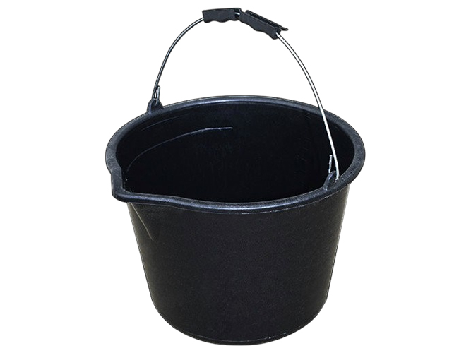 Ведро строительное с носиком, черное, 12л