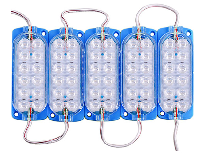 Стрічка Модуль 2835 Blue (12 led 24V) (ціна за 5 модулів у ленті)
