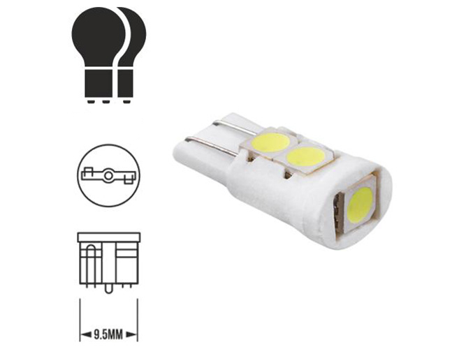 Лампа PULSO габаритная LED T10, 5SMD-5050 CERAMIC,12v, 0,5w, 100lm (цена за 1шт) (LP-121066)