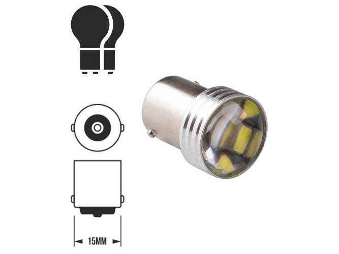 Лампа PULSO габаритная LED 1156, 15SMD-7020,12v, 1,5w, 142lm White (цена за 1шт) (LP-151426)