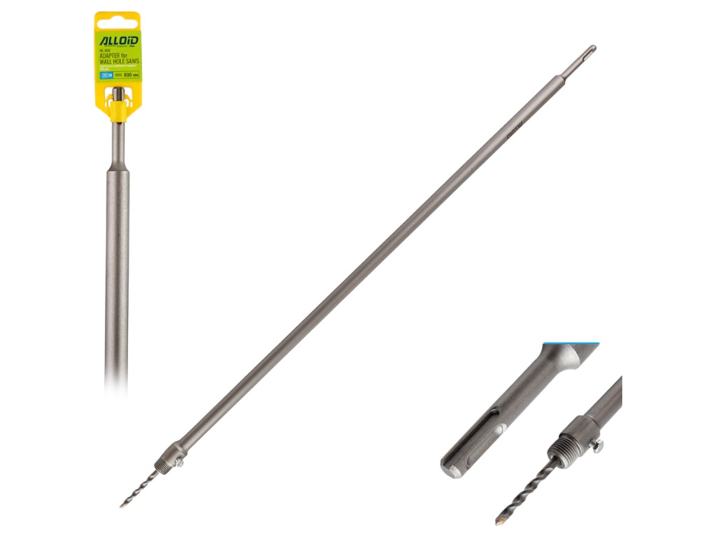 Адаптер металлический для корончатого сверла Alloid SDS-plus, 800мм, цвет серый