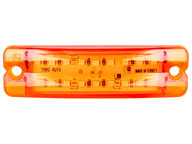 Повторювач габариту, палець подвiйний, 18 LED, 12/24V, жовтий