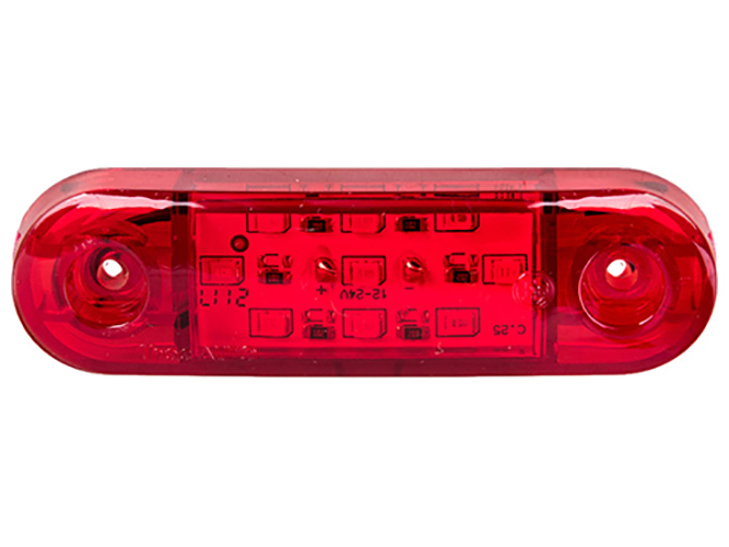 Повторювач габариту, палець широкий, 9 LED, 12/24V, червоний