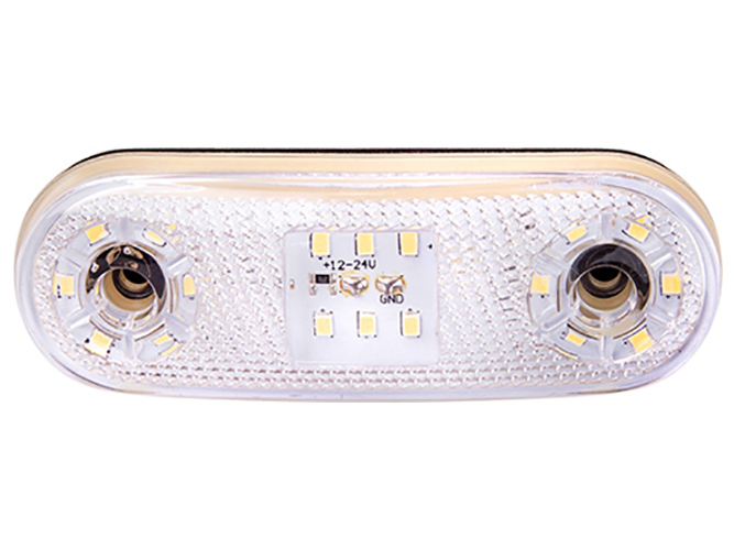 Повторитель габарита, овальный, 18 LED, 12/24V, белый