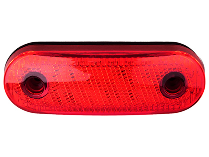 Повторювач габариту, овальний, 24 LED, 12/24V, червоний